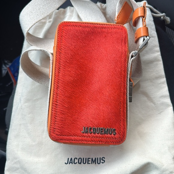 JACQUEMUS - Orange Cow-hair Le Cuerda Vertical Crossbody Bag (Unisex) - Picture 4 of 5